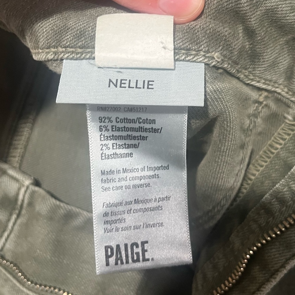 Paige Nellie Wide Women's 27 High Rise Green - Picture 5 of 6